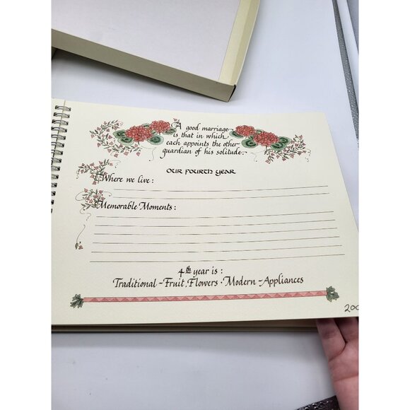 VTG 90s Our Wedding Anniversary Memory Book Floral Cottagecore Document *READ - Picture 11 of 15